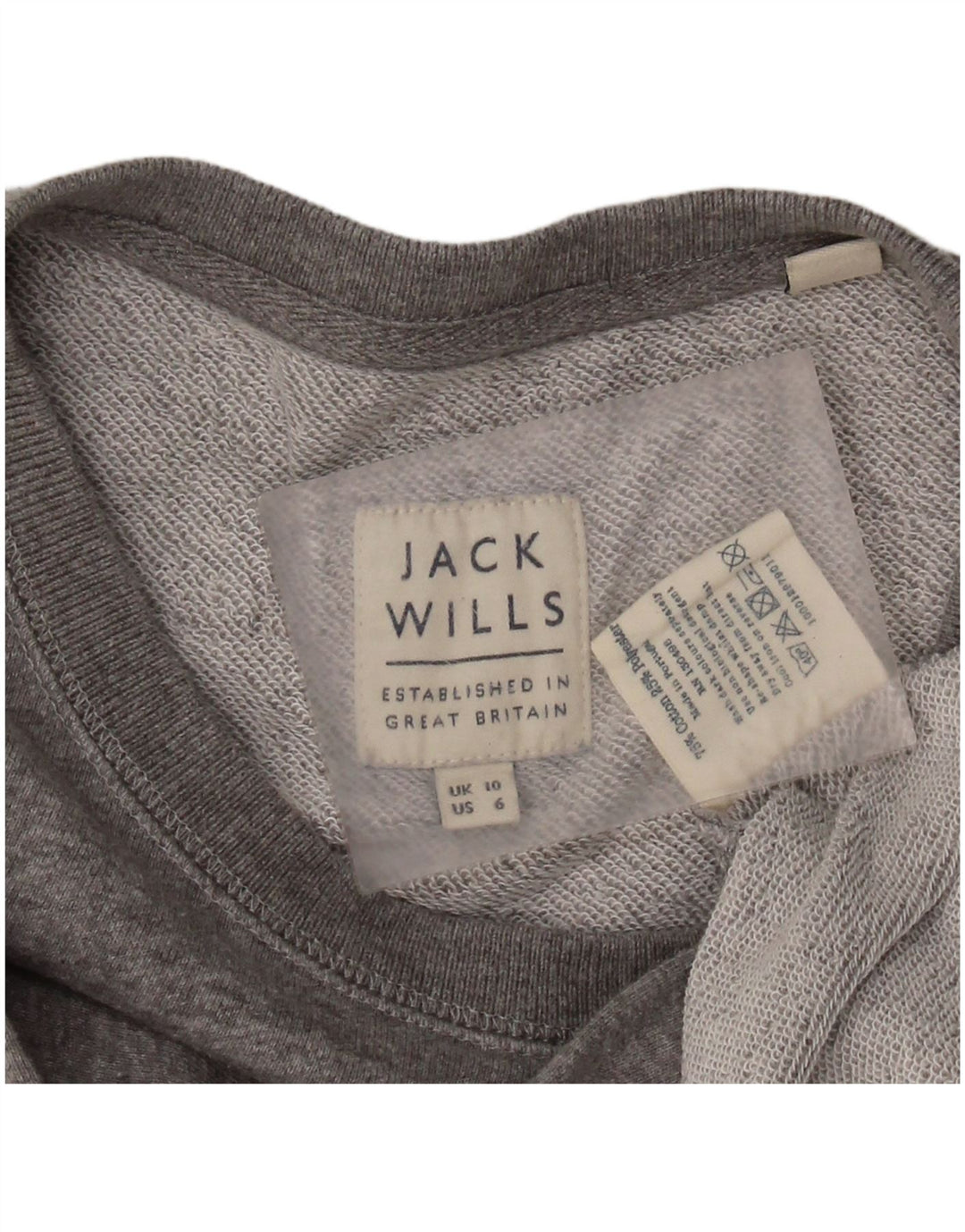 Damski sweter JACK WILLS z grafiką, UK 10, mały, szary, bawełniany