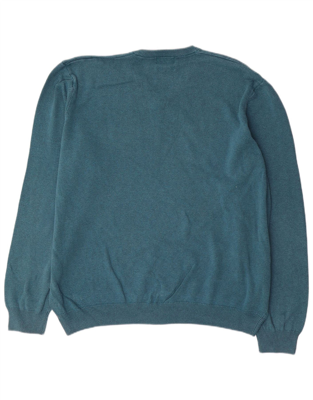 Marks & Spencer Męski sweter z dekoltem w kształcie litery V, 2XL, niebieski, bawełniany