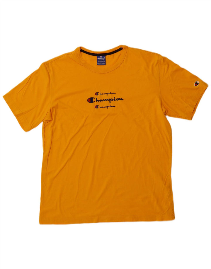Męski T-shirt z grafiką CHAMPION Top, średni żółty