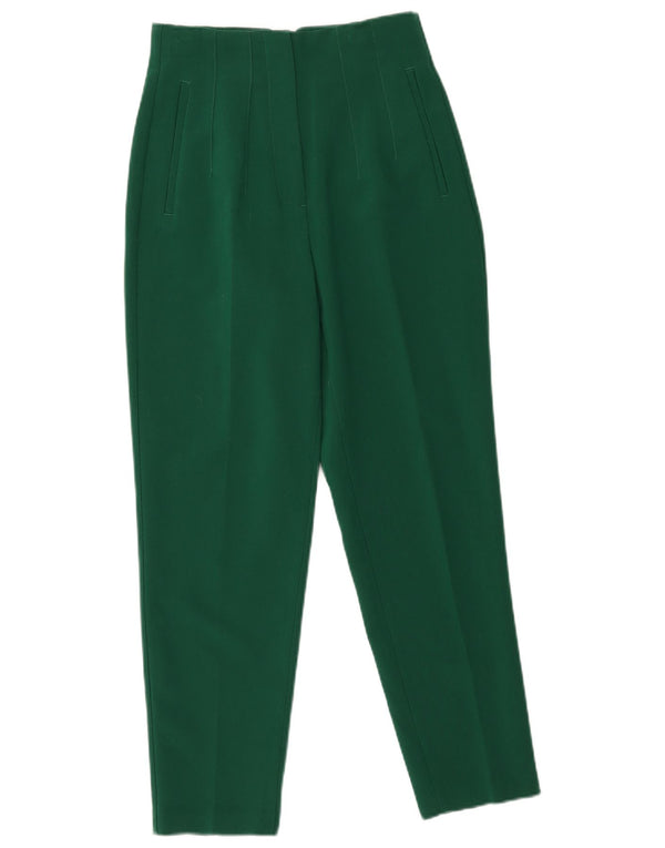 Zara Womens High Waist Casual Trousers Small W26 L27 Green