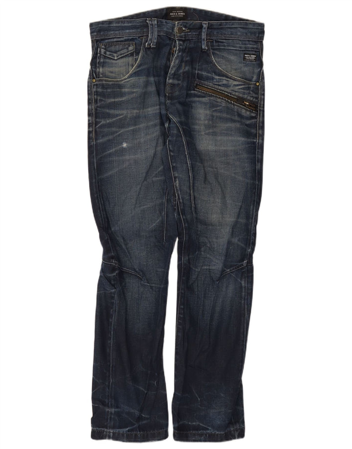 Męskie proste dżinsy Jack & Jones W32 L32 Niebieskie bawełniane