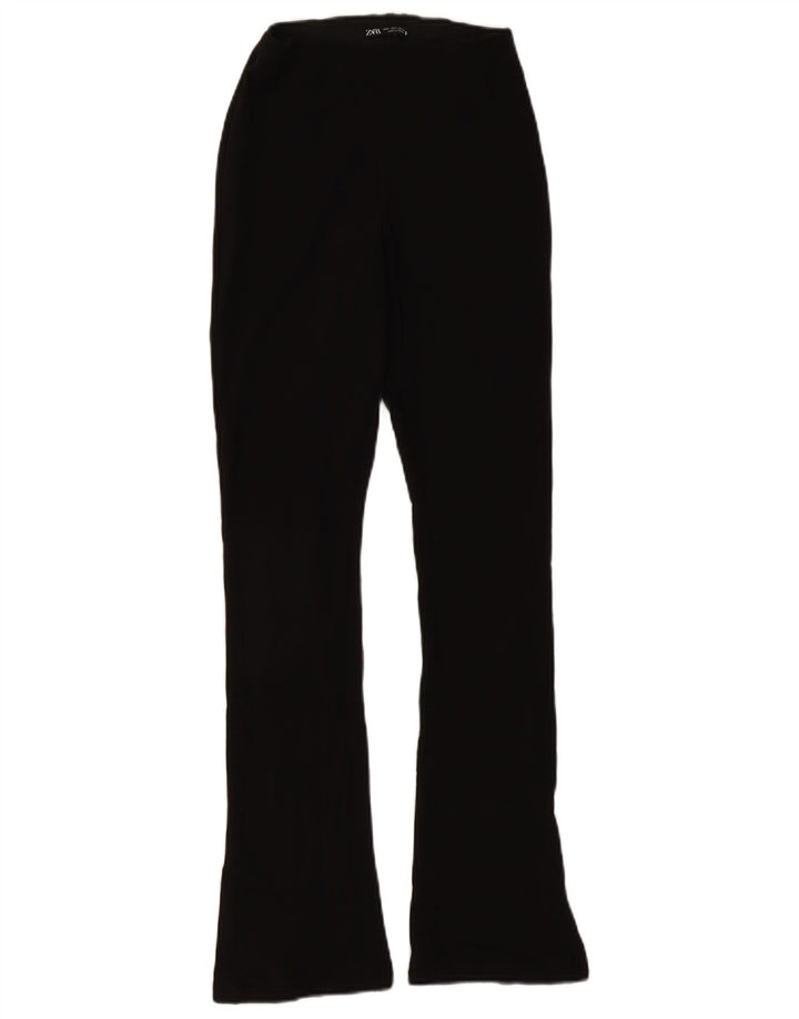 Spodnie damskie Zara Flare, małe, W26 L30, czarne, poliestrowe