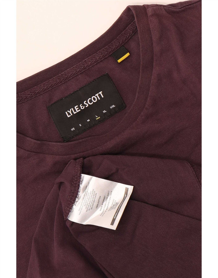 T-shirt męski Lyle & Scott, duży, bordowy, bawełniany