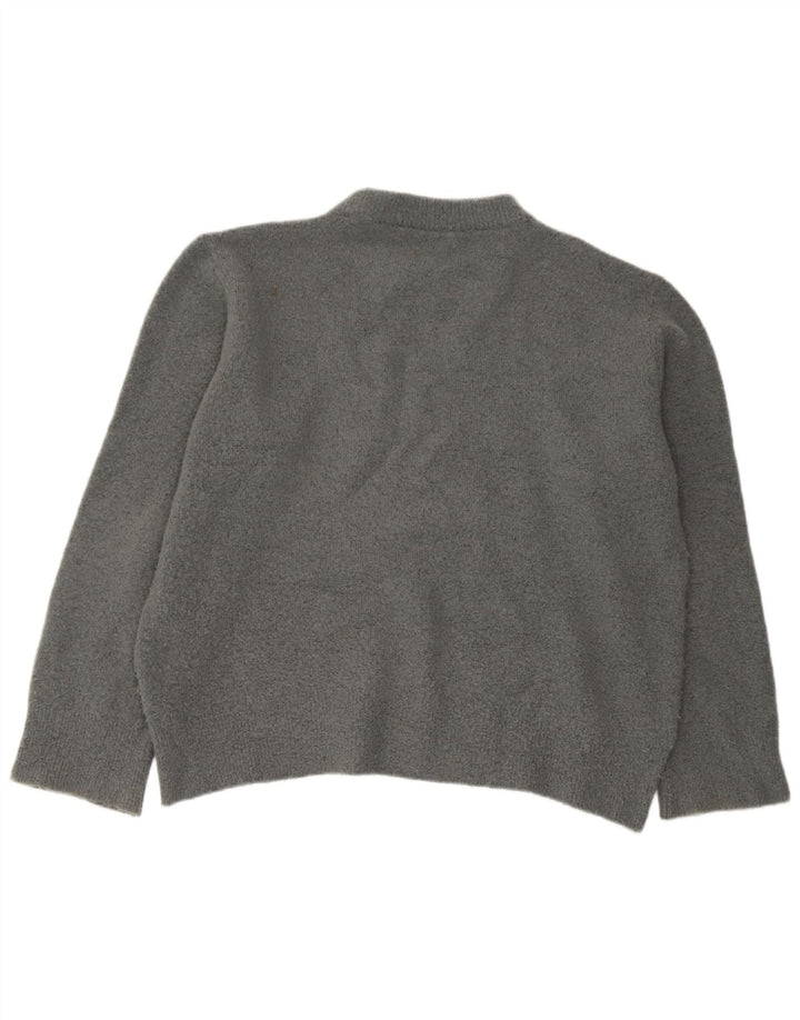 Damski sweter oversize z wycięciem pod szyją Zara UK 14 Średni szary akryl