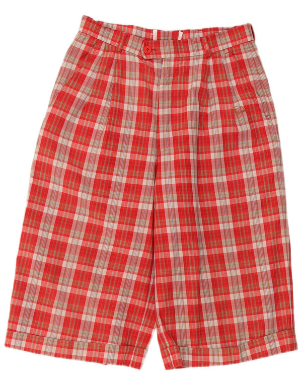 Bogner Damskie spodenki Chino z wysokim stanem EU 38 Medium W26 w czerwoną kratkę