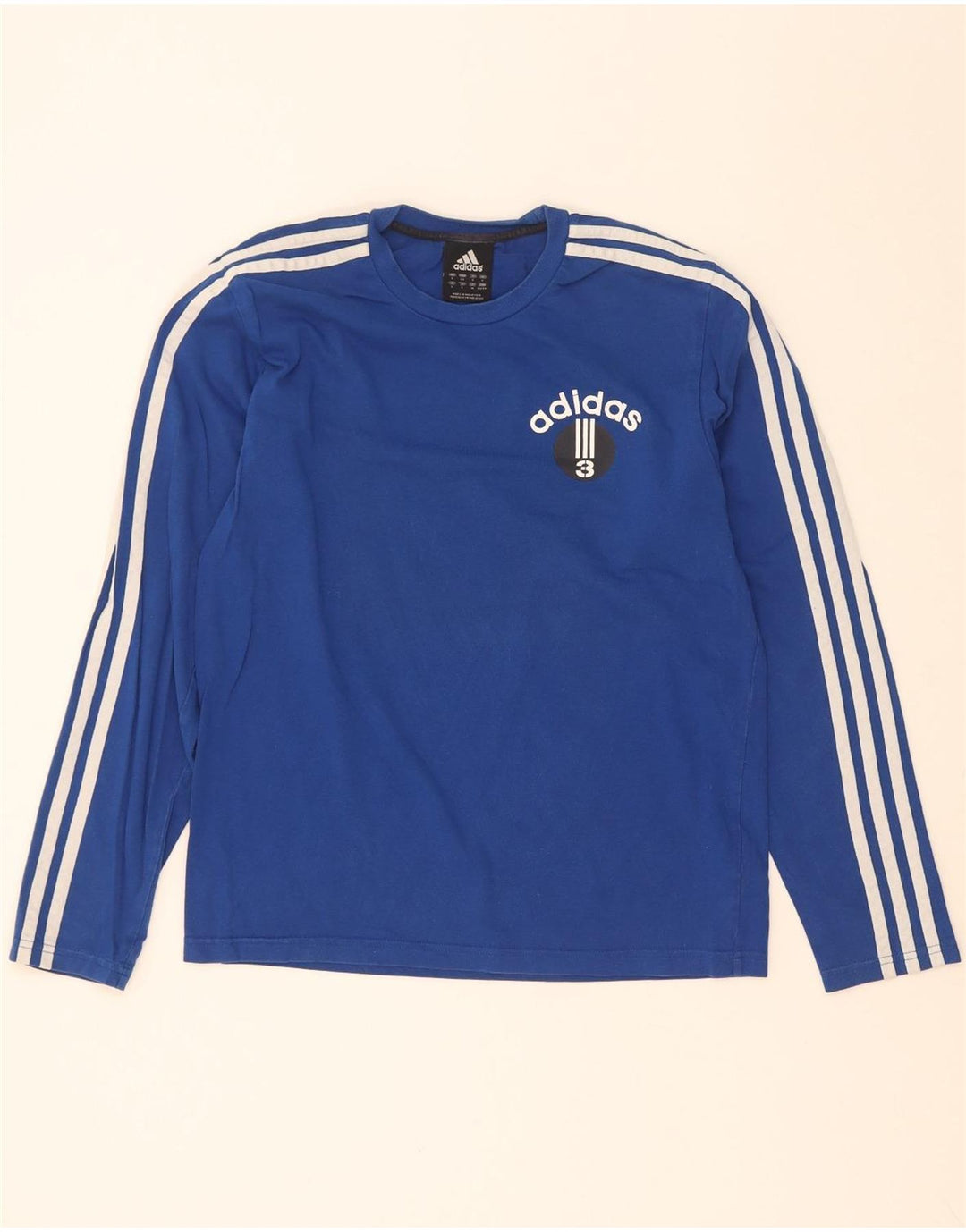 Adidas Męskie Graficzne Topy Z Długim Rękawem, Małe Niebieskie Bawełniane