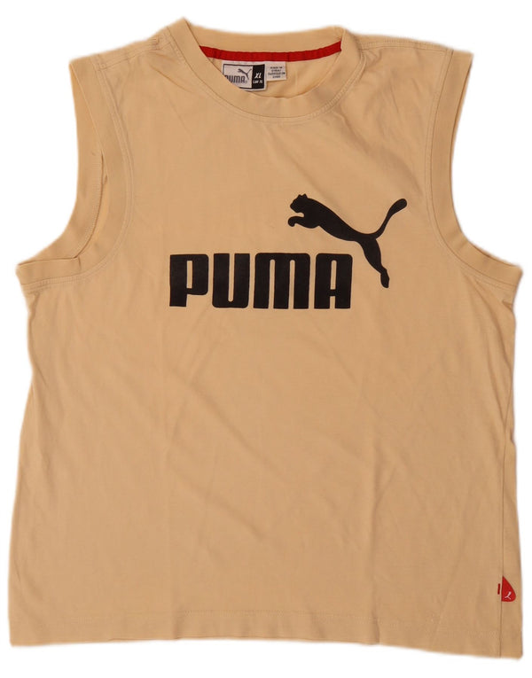 Chłopięca kamizelka z grafiką Puma 15-16 lat XL, żółta bawełna