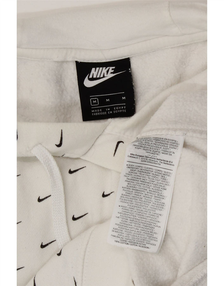 Męska bluza z kapturem Nike z grafiką, średnia biała bawełna
