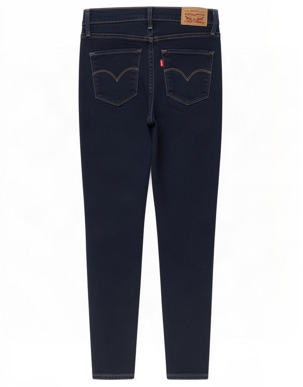Damskie jeansy Levi's 720 z wysokim stanem, bardzo obcisłe W26 L28, granatowa bawełna