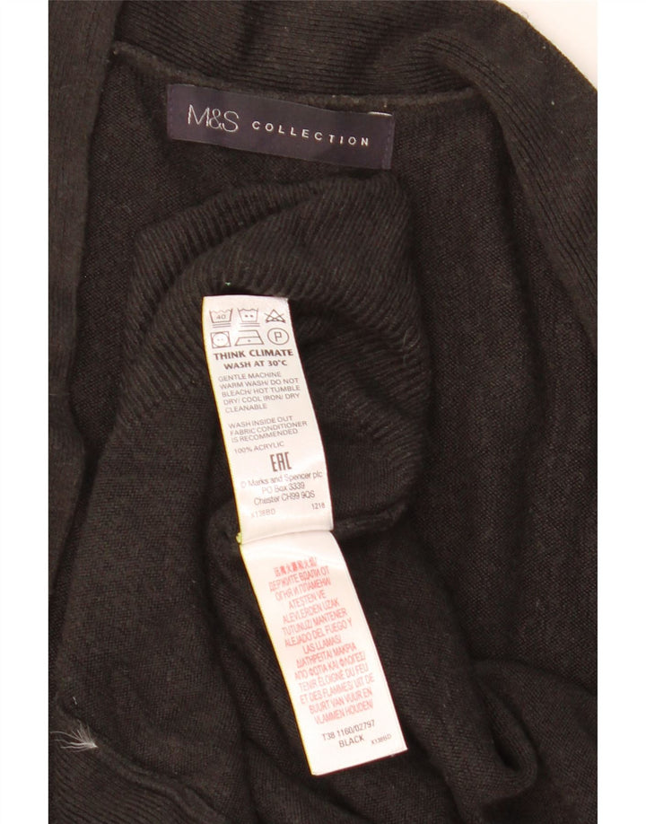 Marks & Spencer Damski sweter rozpinany UK 14 Średni czarny akryl