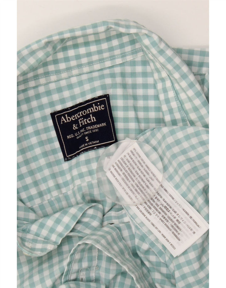 Koszula męska Abercrombie & Fitch, mała, zielona, bawełniana w kratkę