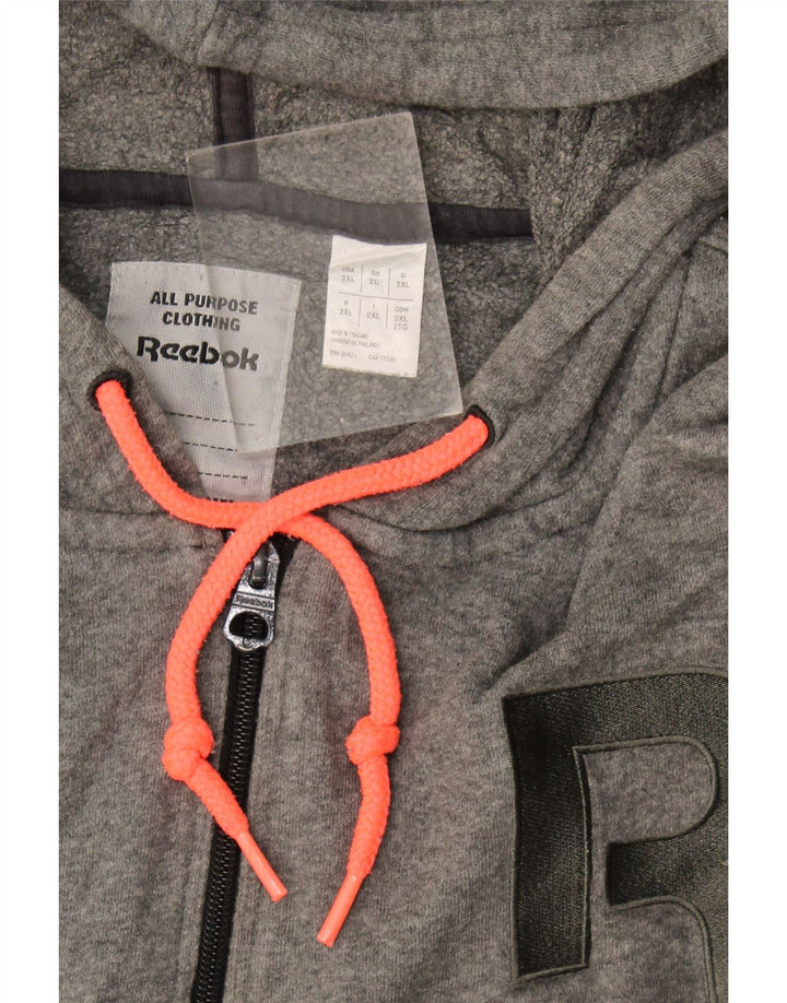 Męski sweter Reebok z grafiką i zamkiem błyskawicznym 2XL w kolorze szarym