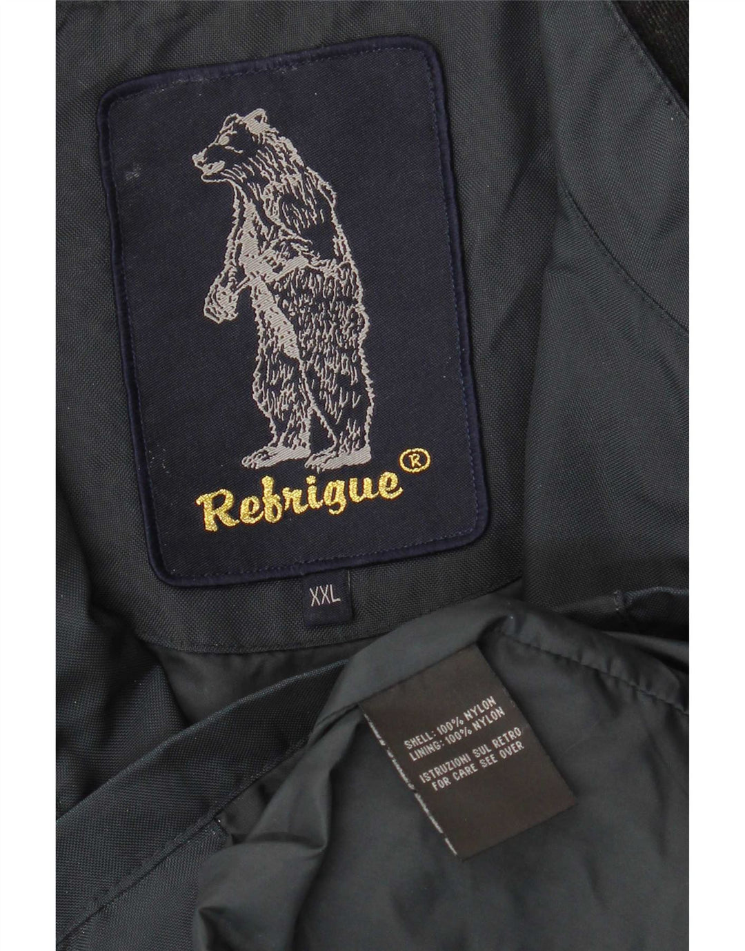 Męska kurtka bomberka Refrigue UK 44 2XL Granatowy nylon z blokami kolorów