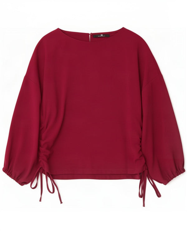 Damska bluzka oversize z rękawem 3/4 Zara, UK 6 XS, bordowy poliester