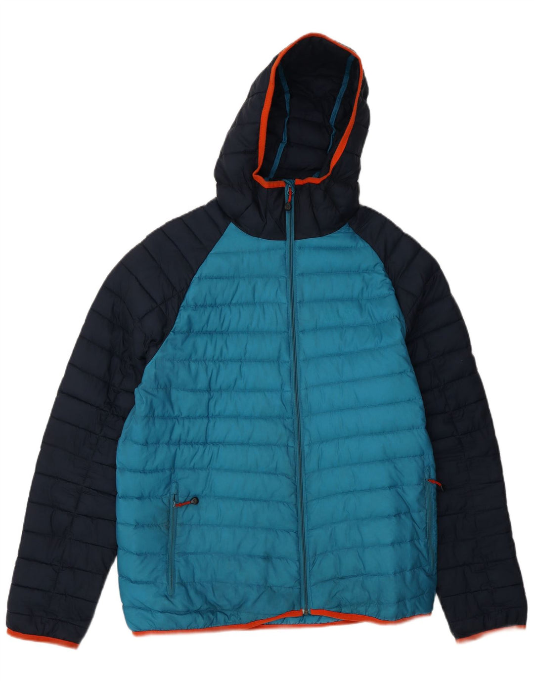 Męska ocieplana kurtka z kapturem Jack Wolfskin UK 36/38 Średni niebieski, blok kolorów