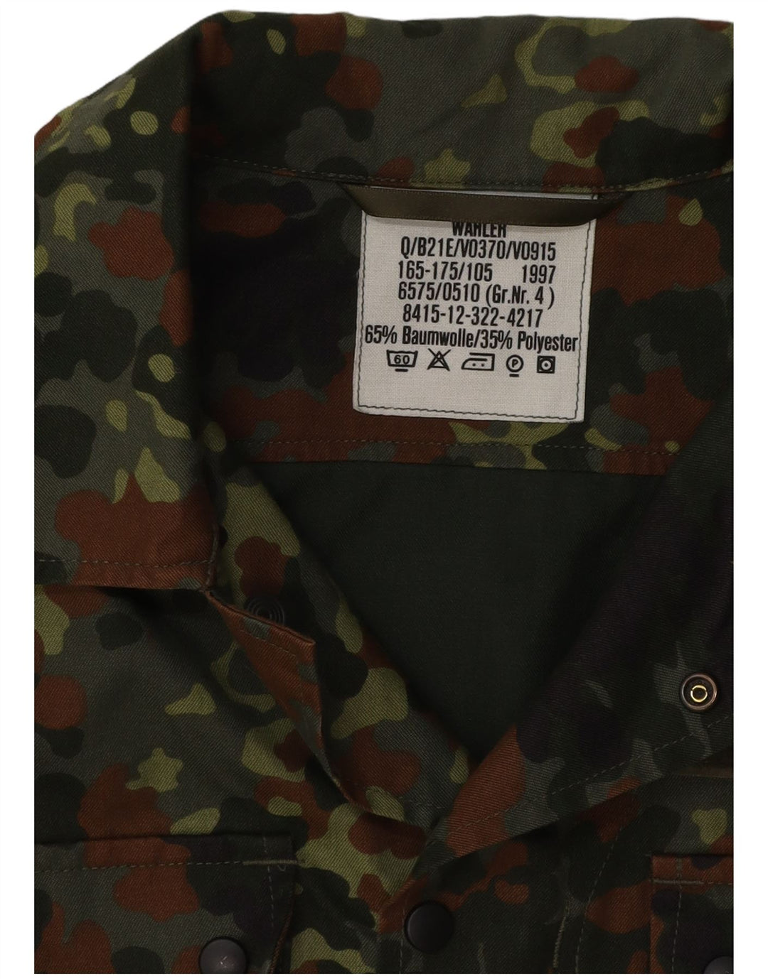 Męska kurtka wojskowa VINTAGE UK 40, duża, bawełniana w kamuflażu khaki