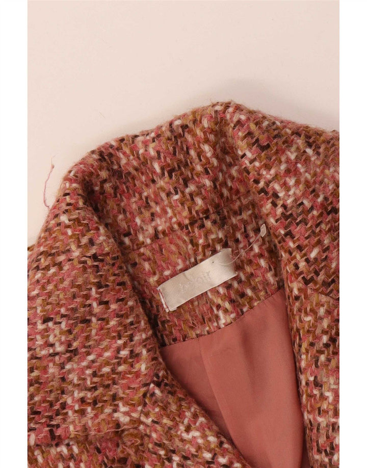 Płaszcz damski w stylu vintage UK 8, mały, różowy, nakrapiany