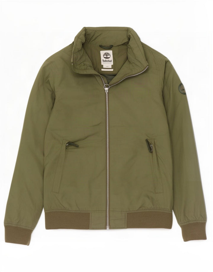 Męska kurtka przeciwdeszczowa z kapturem Timberland UK 38, średni khaki, poliester