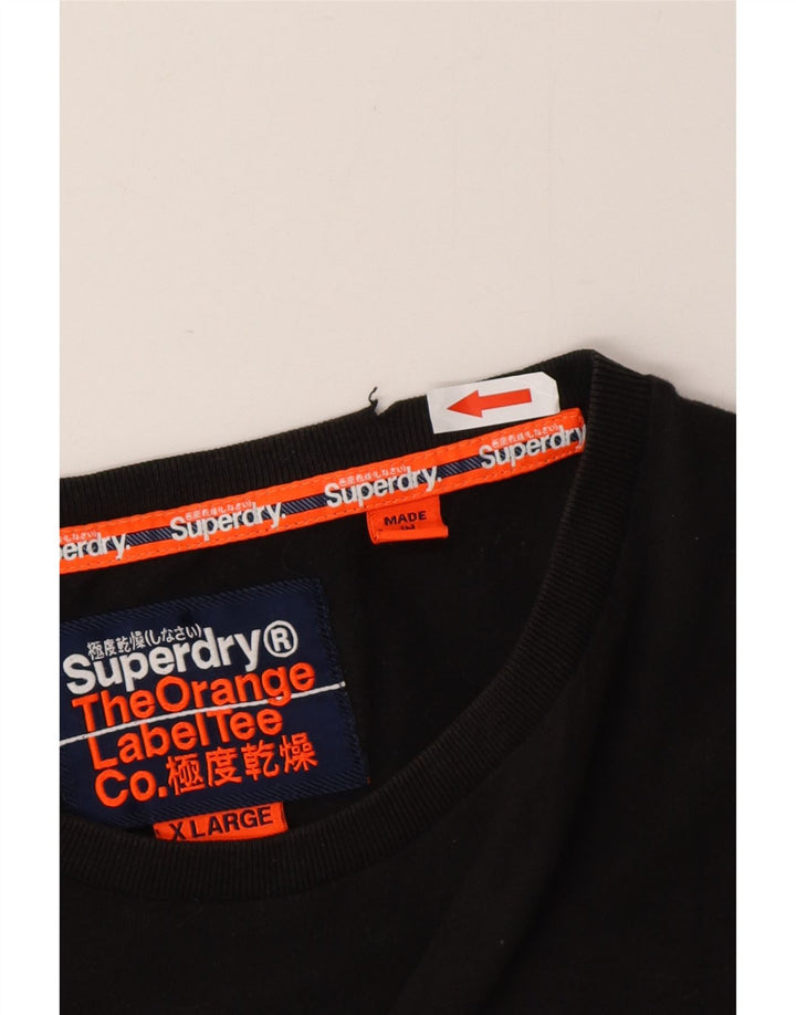 T-shirt męski Superdry XL, czarny, bawełniany