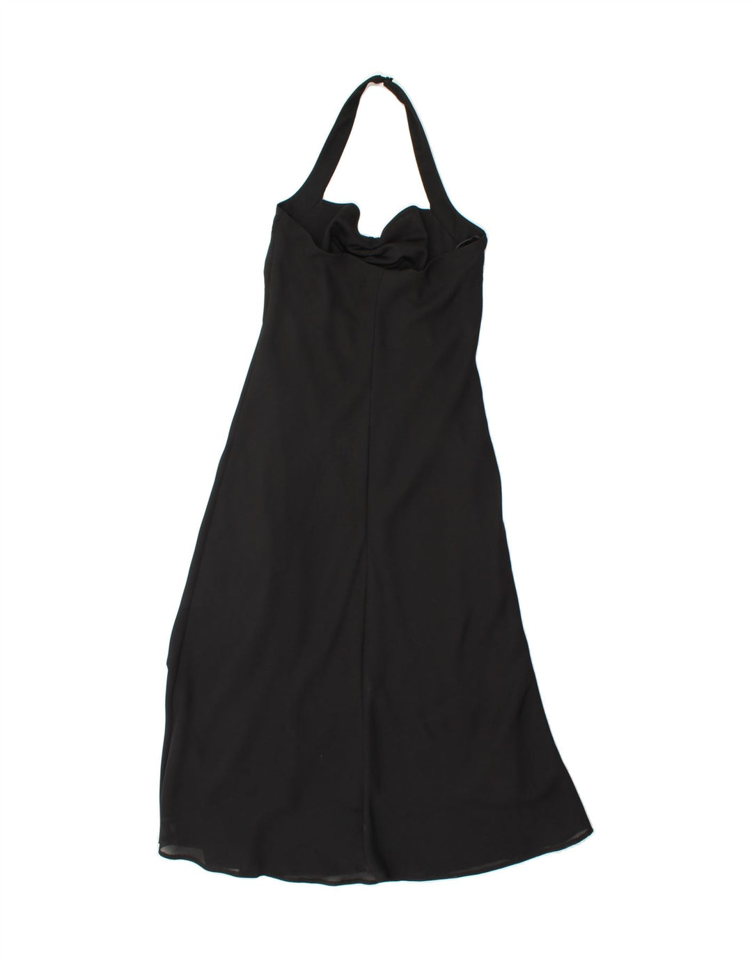 SASHA Womens Halter Dress UK 12 Medium Black Polyester Vintage Sasha and Second-Hand Sasha from Messina Hembry 