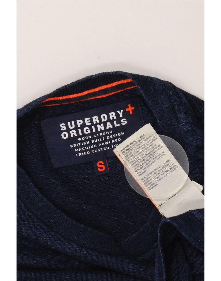 T-shirt męski Superdry, mały, granatowy, bawełniany
