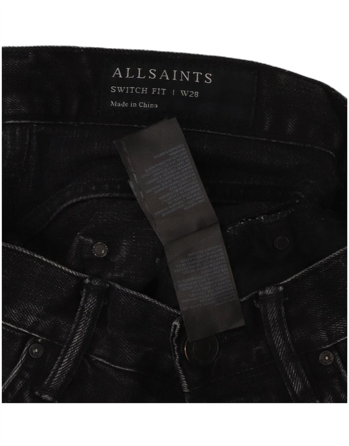 Męskie spodenki jeansowe All Saints Switch Fit W28, średnia czarna bawełna