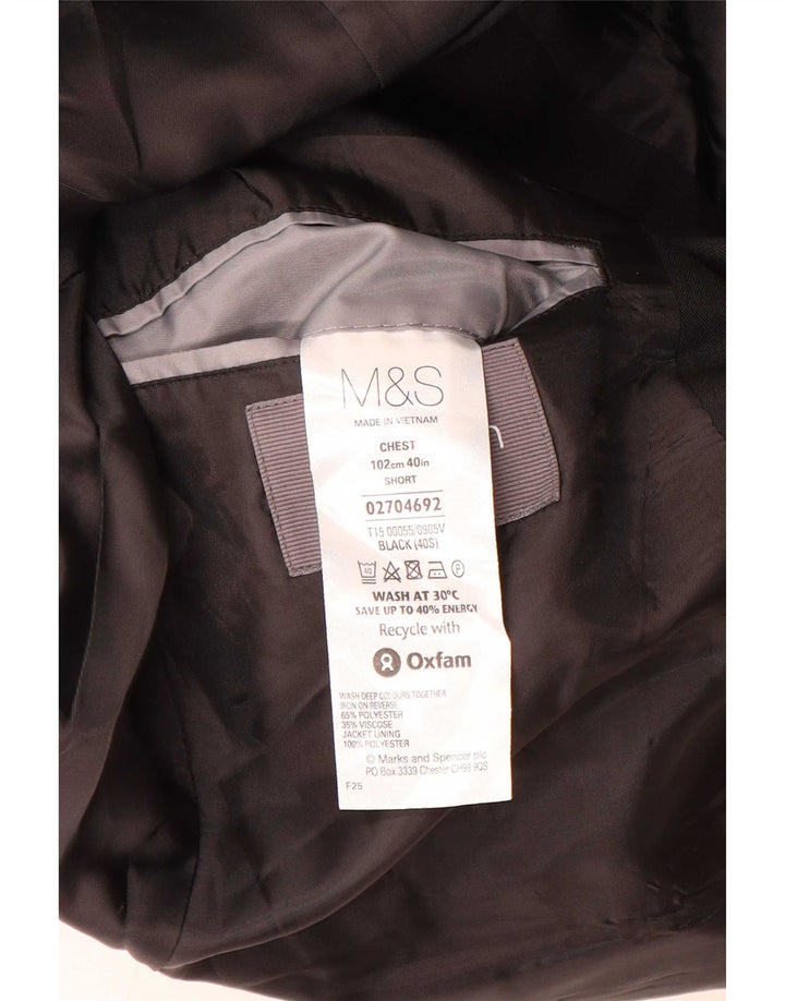 Marks & Spencer Męska marynarka zapinana na 2 guziki UK 40, średnia czarna