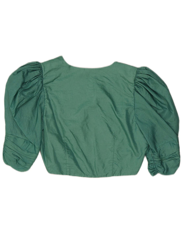 Vintage damskie bolerko z rękawem 3/4 UK 10 Small Green
