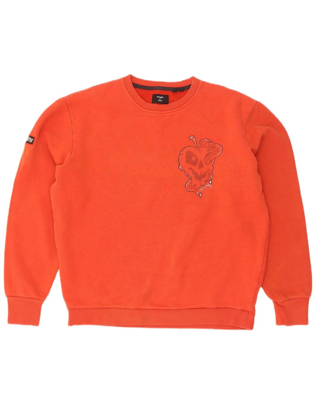 Męski sweter z grafiką Superdry, średni pomarańczowy, bawełniany