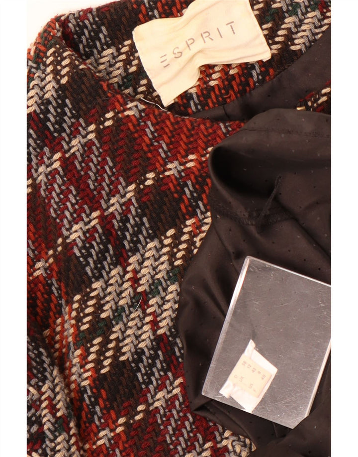 Płaszcz damski Esprit UK 12 w średnią bordową kratkę