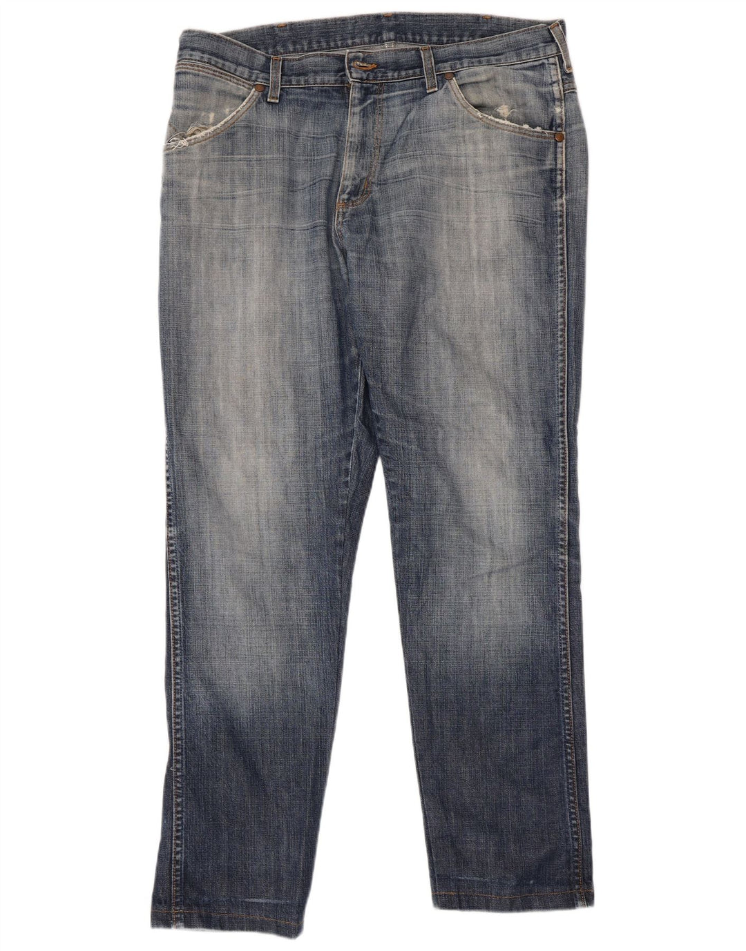 Wrangler Męskie proste dżinsy W36 L30 Niebieskie bawełniane