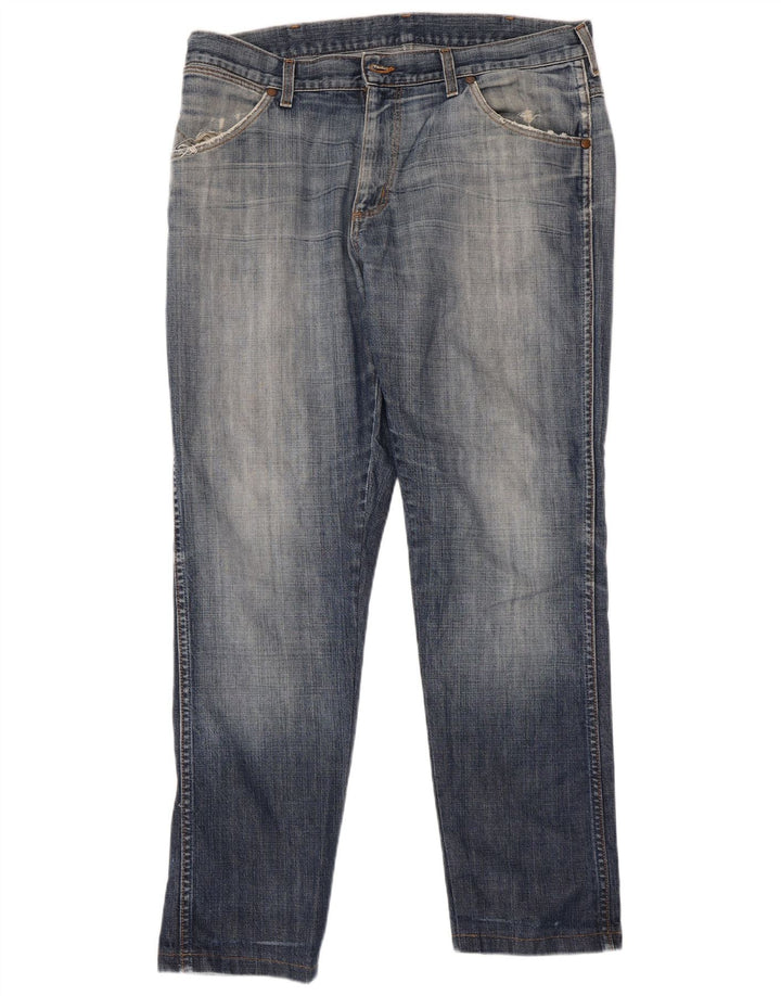 Wrangler Męskie proste dżinsy W36 L30 Niebieskie bawełniane
