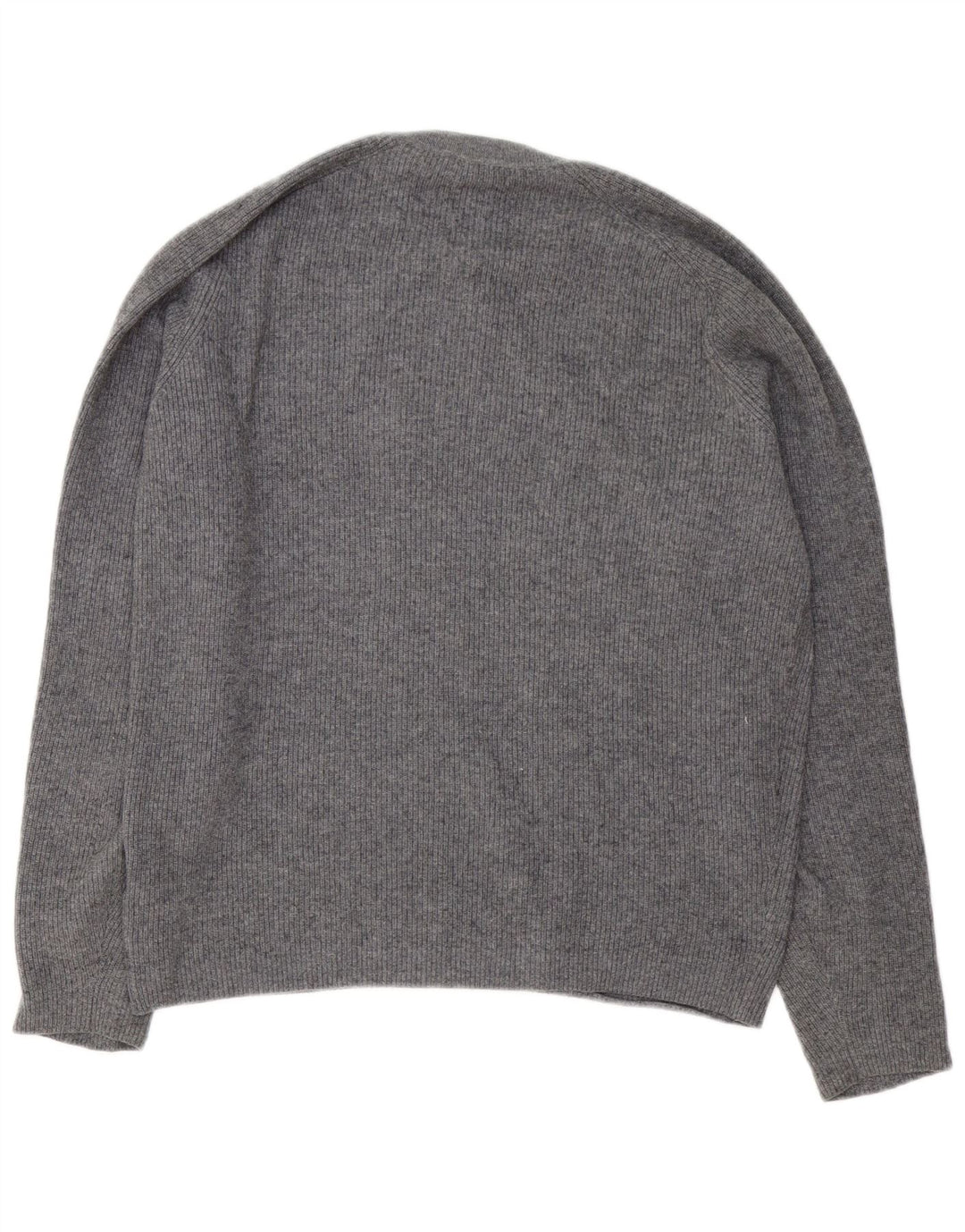 Męski sweter z okrągłym dekoltem Massimo Dutti, średnioszary, bawełniany