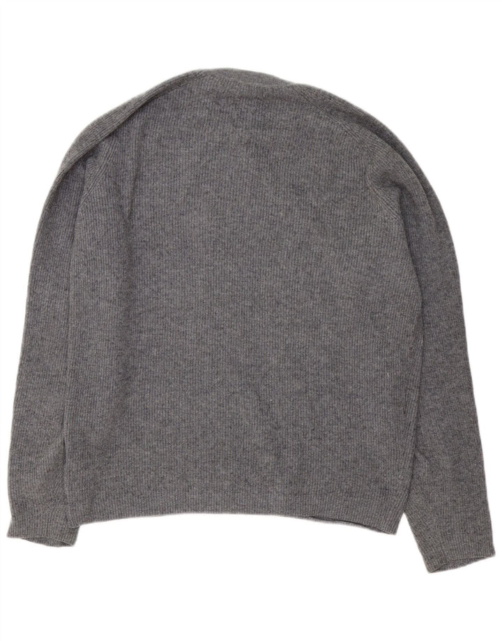 Męski sweter z okrągłym dekoltem Massimo Dutti, średnioszary, bawełniany