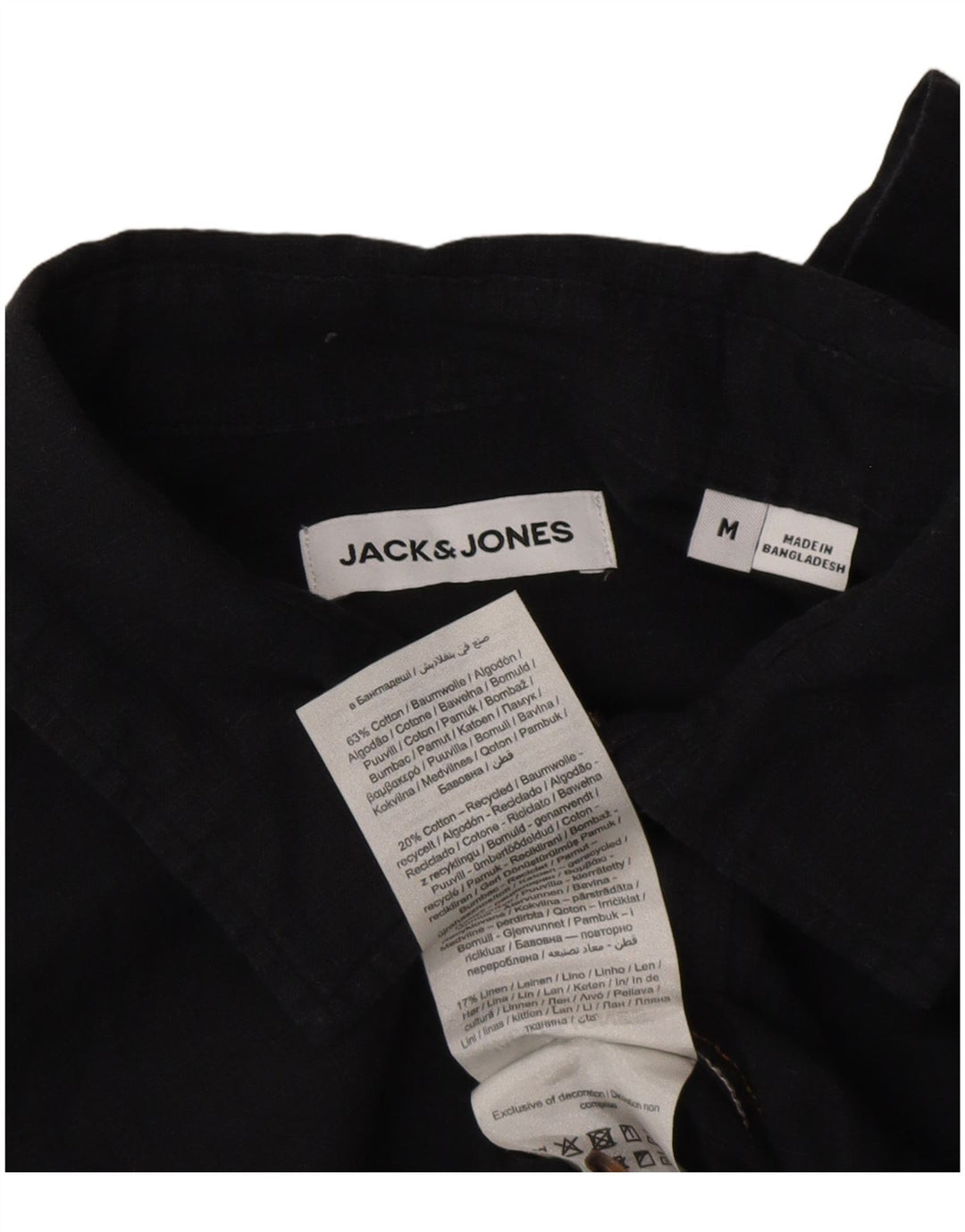 Koszula męska Jack & Jones, średnia czarna, bawełniana
