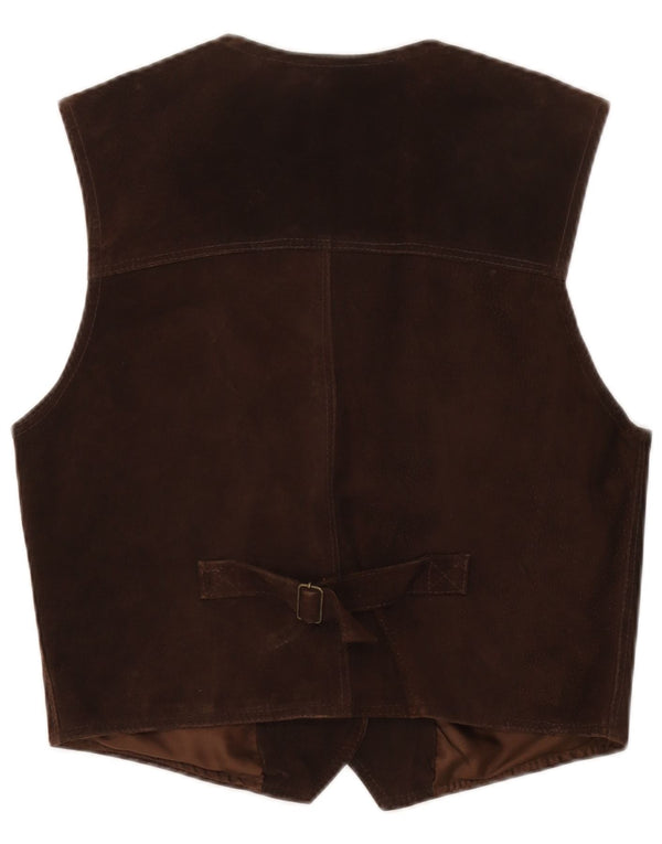 Zamszowa kamizelka damska vintage IT 48 XL brązowa