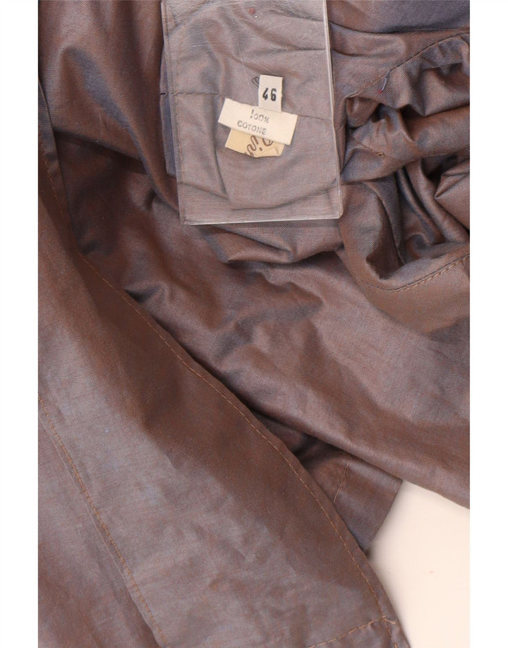 Płaszcz damski w stylu vintage IT 46, duży, brązowy, bawełniany