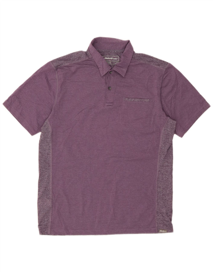 Męska koszulka polo EDDIE BAUER, średnia fioletowa bawełna