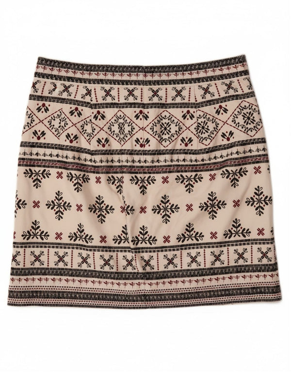 WHITE STUFF Damska spódniczka mini UK 10 Mała W32 Złamana biel Fair Isle Cotton