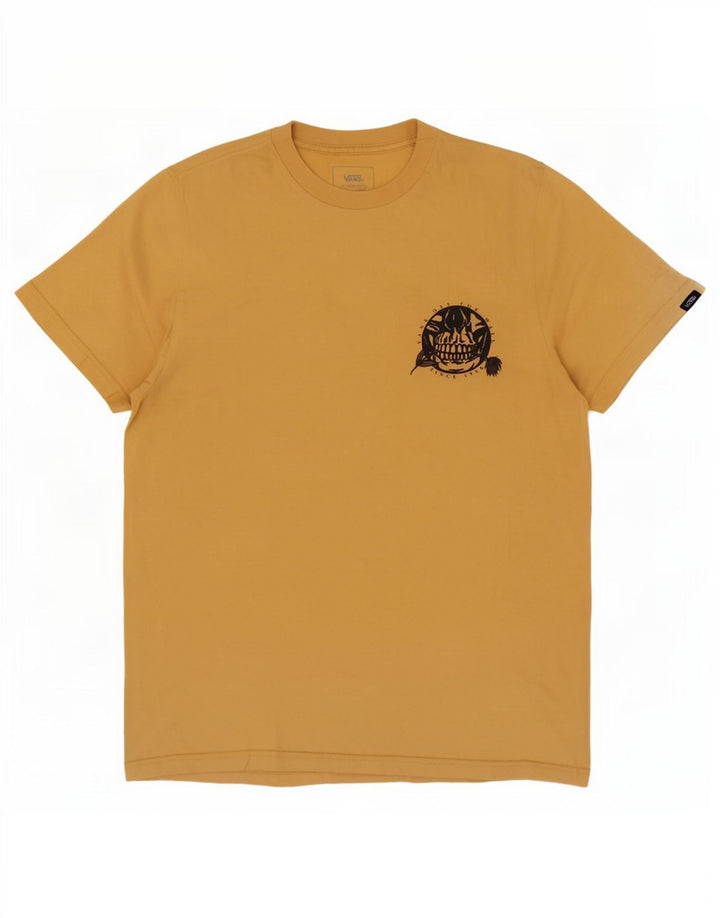 Męski T-shirt z grafiką Vans o dopasowanym kroju, mały, żółty, bawełniany
