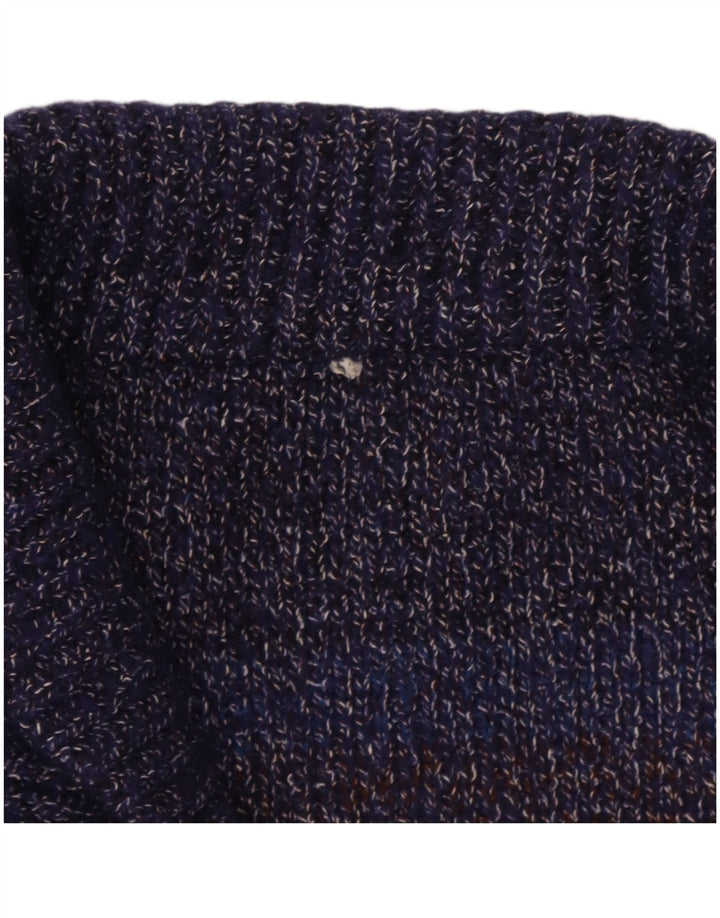 Sweter męski rozpinany w stylu vintage IT 52, duży, wielobarwny, nakrapiany wełniany
