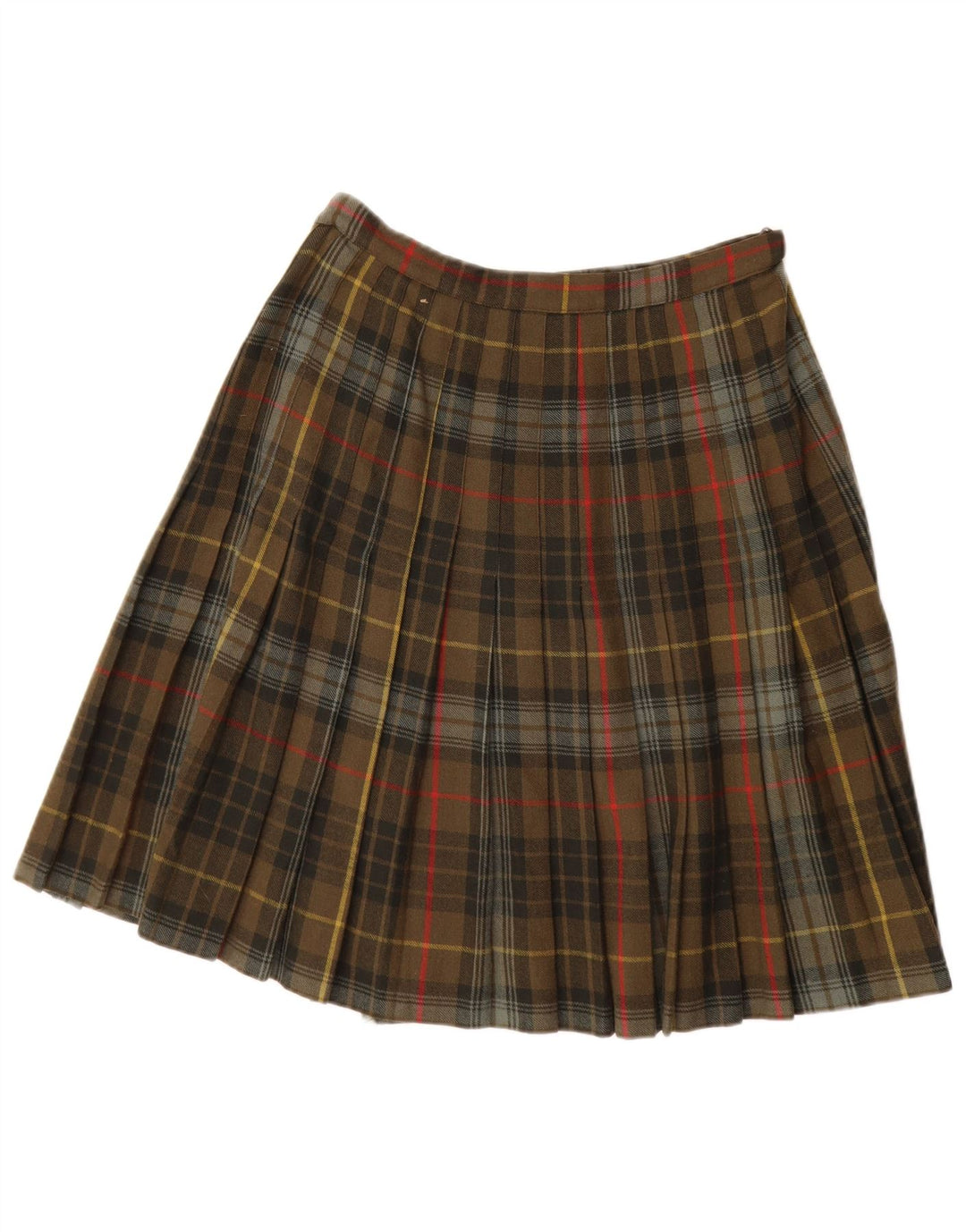 Damska spódnica kopertowa VINTAGE W28 w średnią kratę khaki