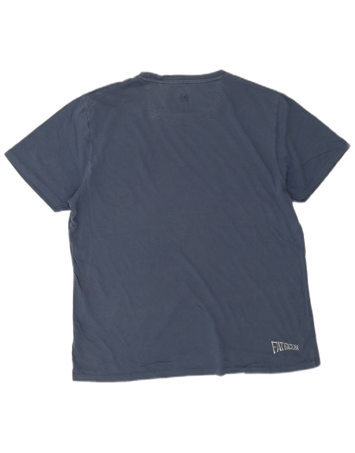 Męski T-shirt z grafiką Fat Face, duży, niebieski, bawełniany