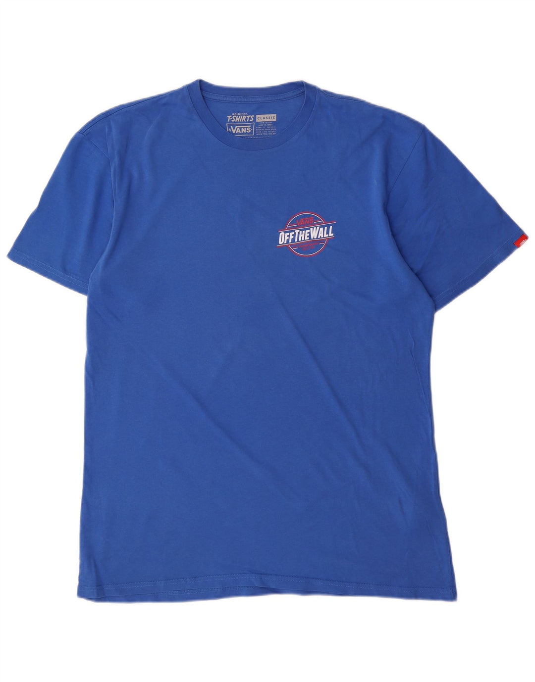 Męski T-shirt z klasycznym nadrukiem VANS, duży, niebieski, bawełniany