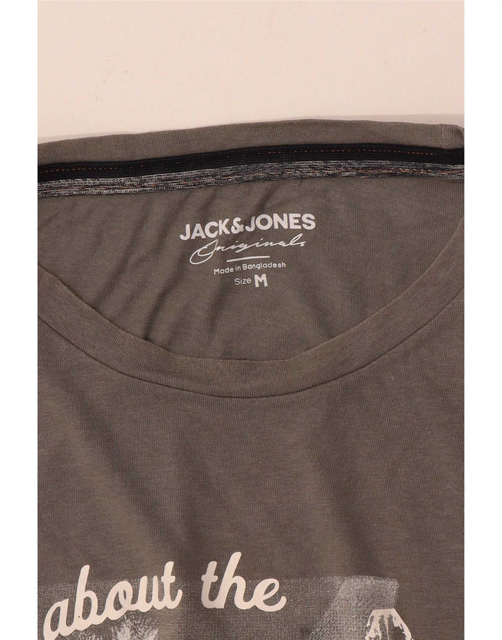 Męski T-shirt z grafiką Jack & Jones, średni szary