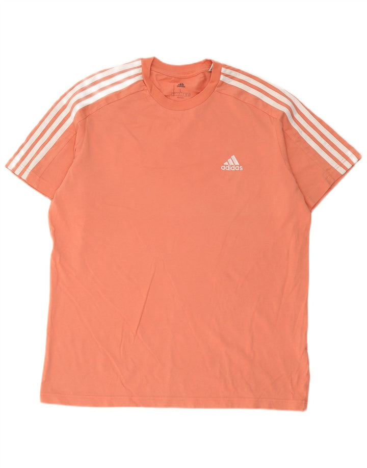 Adidas Męski T-shirt Top Duży Pomarańczowy Bawełniany