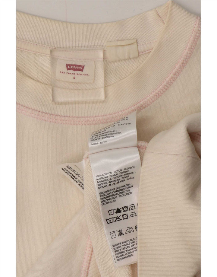 Damski sweter oversize Levi's UK 10, mały, z białej bawełny