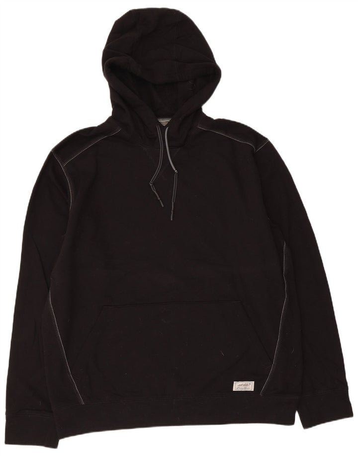 Męski sweter z kapturem Eddie Bauer, duży, czarny, bawełniany