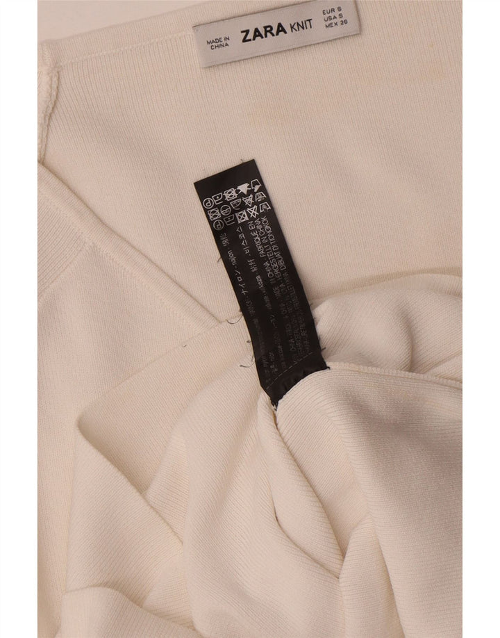 Damska bluzka kopertowa z długim rękawem Zara UK 8 Small White Viscose