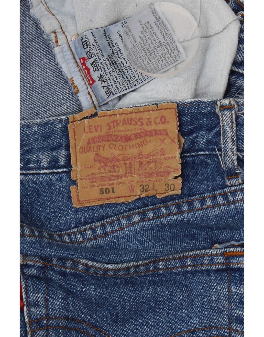 Damskie jeansy Levi's 501 Straight W32 L30 Niebieskie bawełniane